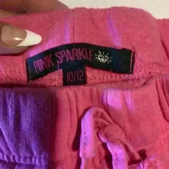 pink sparkle girl shorts size 10/12 - Picture 2 of 4